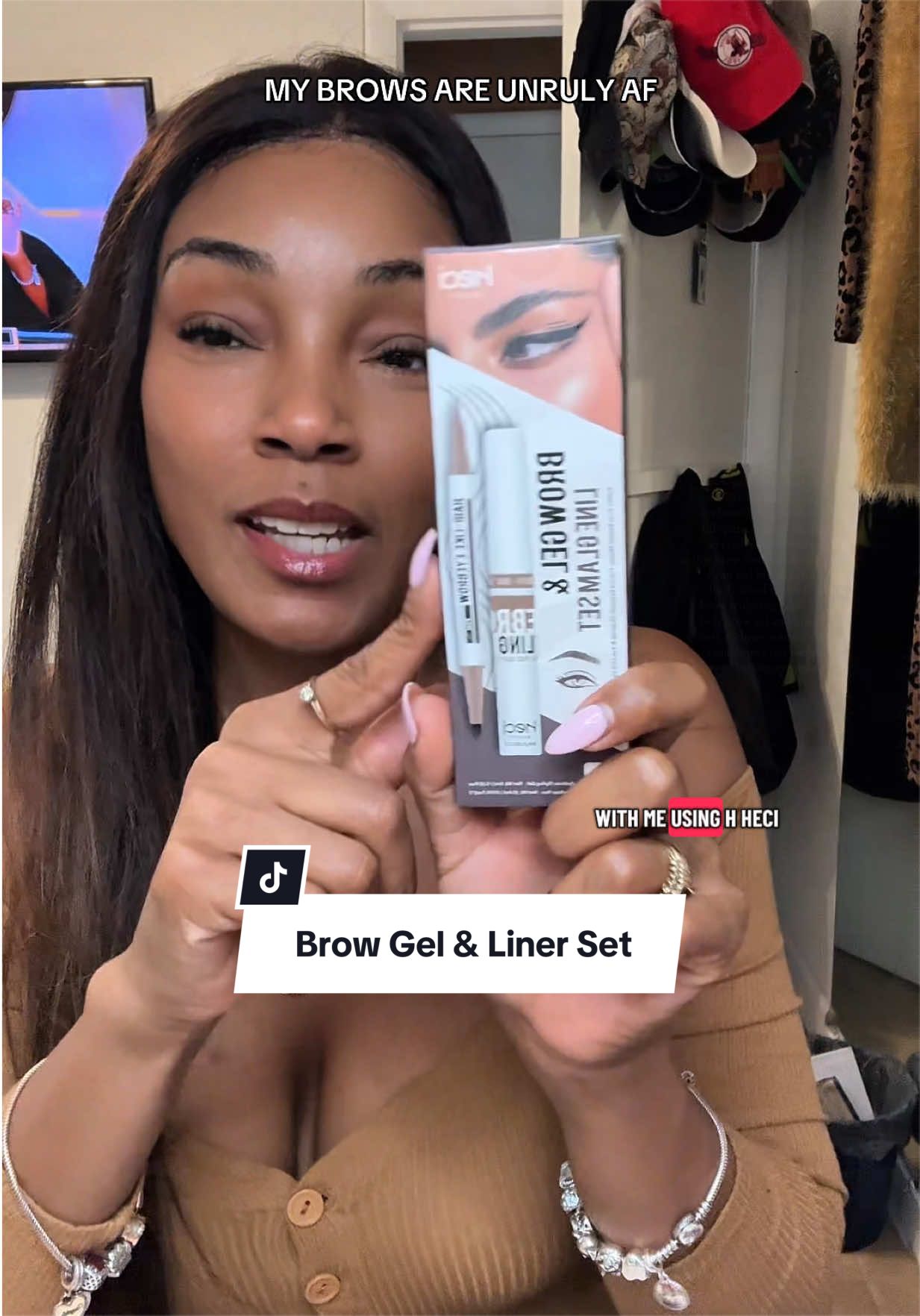 TikTok post by @iam.corrine for HECI Beauty Makeup. Caption reads: [...] it. @hecibeautycosmetics @HECI Beauty Makeup....