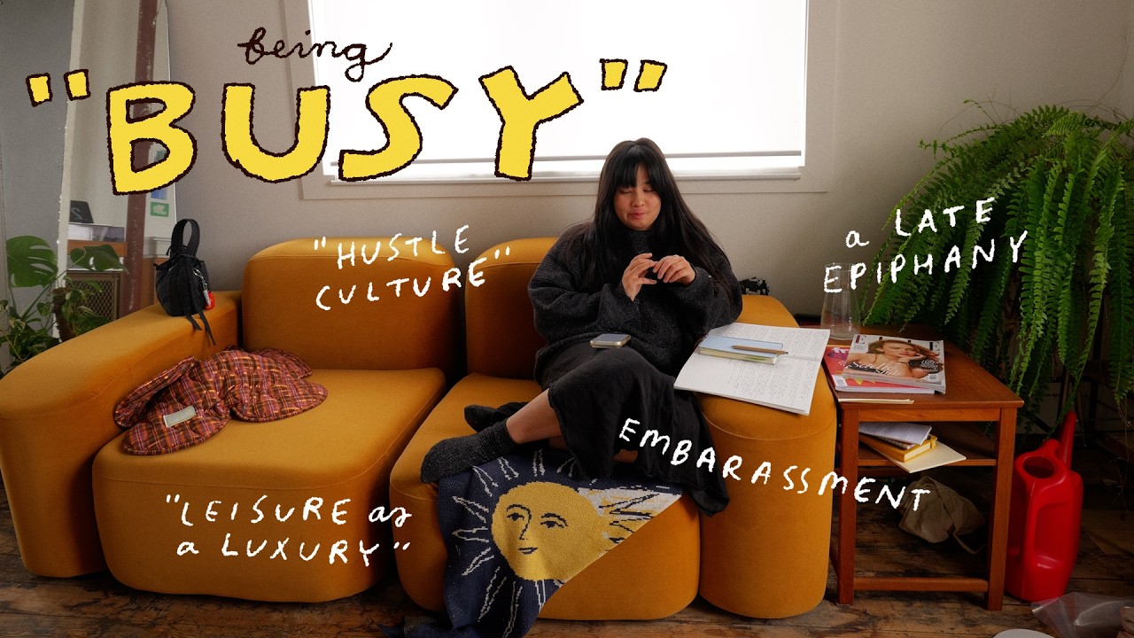 YouTube post by @furrylittlepeach for Musicbed. Caption reads: being busy is no longer aspirational.