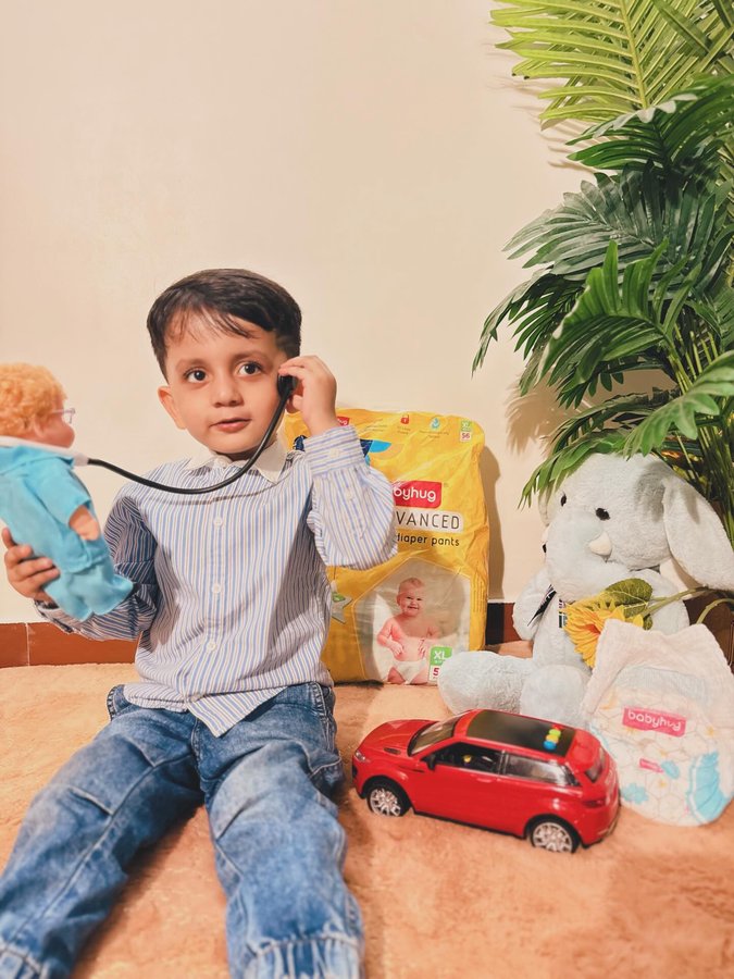 Instagram post by @shrads_and_raghav for Babyhug. Caption reads: #collaboration with @babyhug @firstcryindia 

Use....