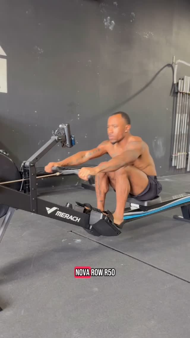 Instagram post by @adonis.harrison for Merach. Caption reads: I don’t usually show my upper body training, but....