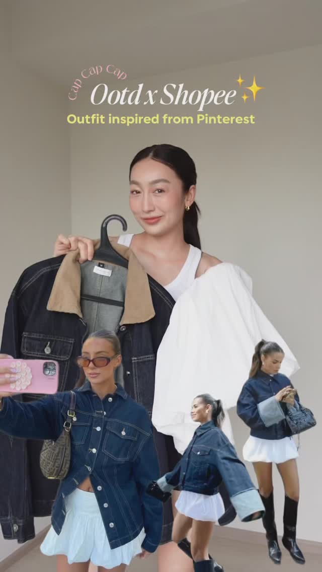 Instagram post by @aannett for Shopee Fashion TH. Caption reads: Ootd x Shopee inspired by Pinterest ✨....