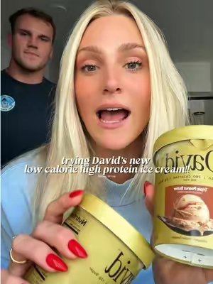 TikTok post by @smcopenhaver for David Protein. Caption reads: [...] turn for my late night snack!!! @David....