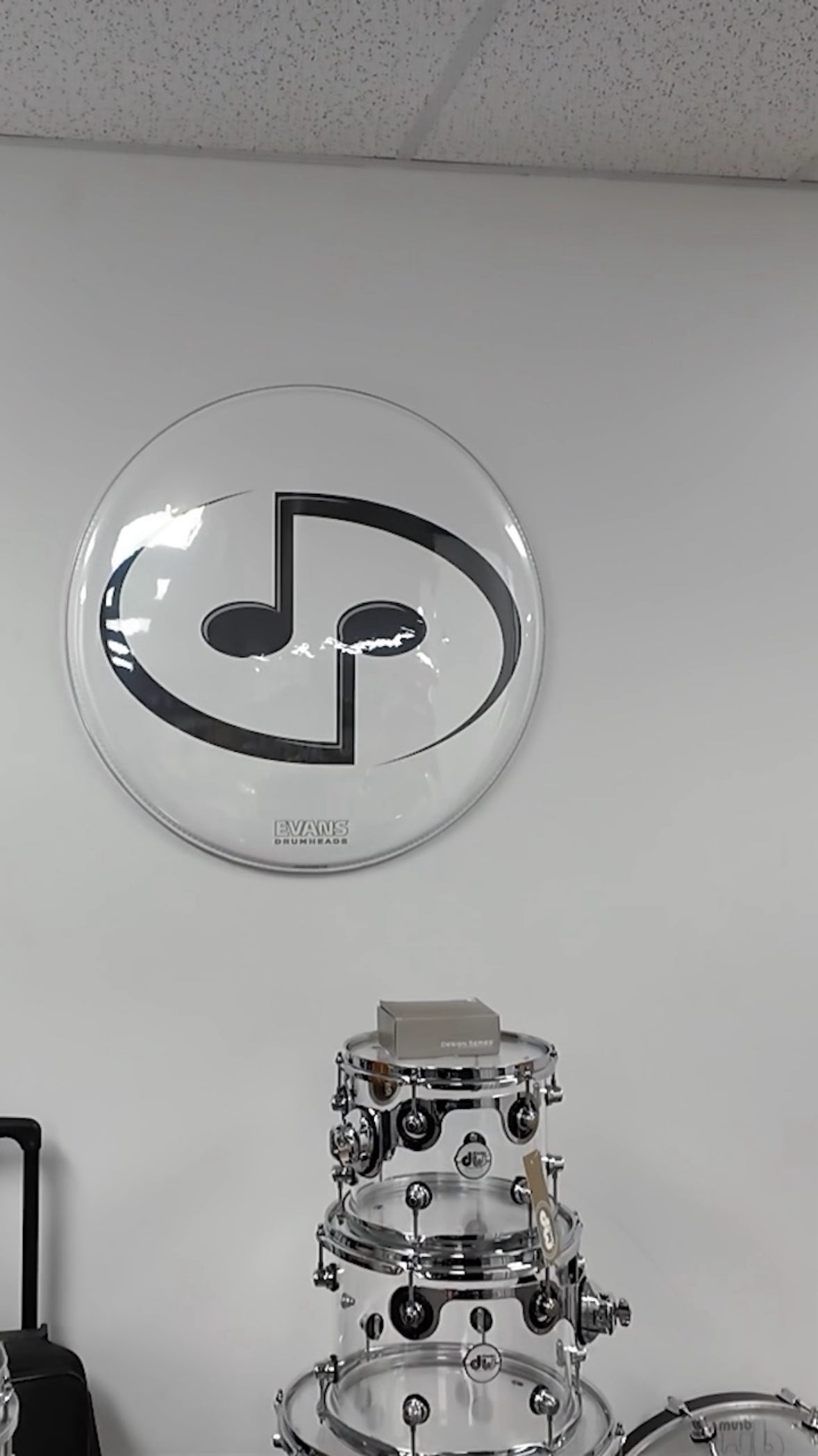 Instagram post by @dirty_daryl_drums for EVANS Drumheads. Caption reads: The Sensory Percussion Sound System is now....