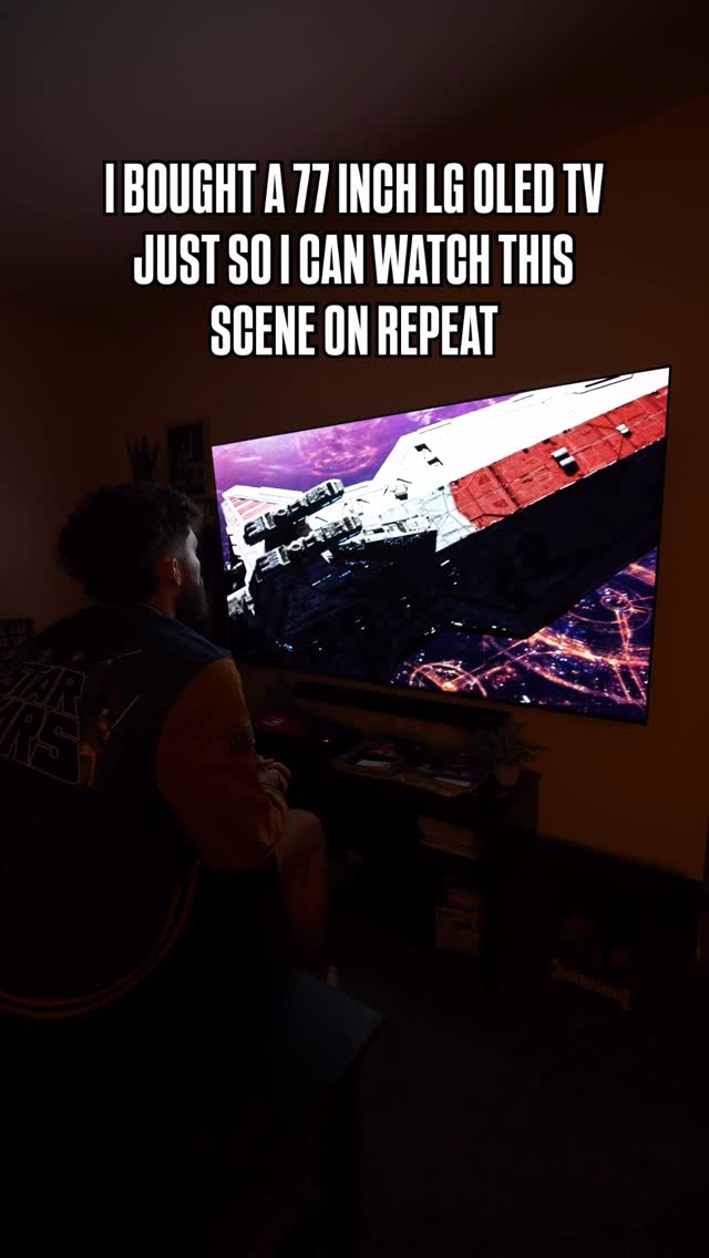 Instagram post by @lukesoutpost for LG USA. Caption reads: One of the greatest movies playing on one of the....