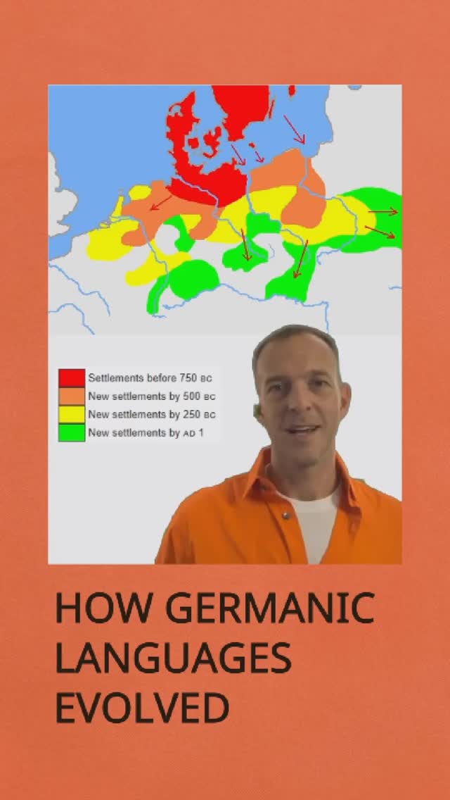 Instagram post by @linguisticdiscovery for Rosetta Stone. Caption reads: Did you know that all #GermanicLanguages share a....