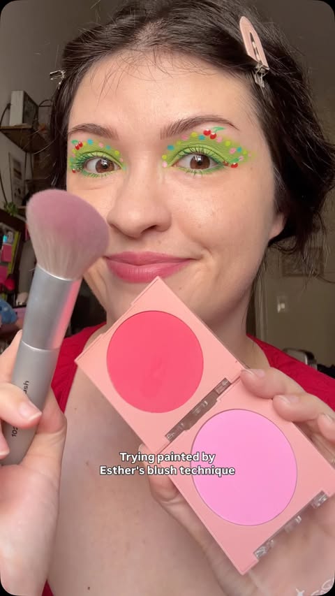 Instagram post by @glamgio_nyc for Flower Knows Cosmetics. Caption reads: “Blush blindness does not exist. It’s not blind.....