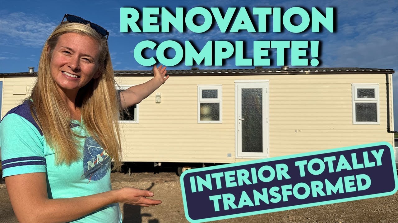YouTube post by @truebluetravellers for Saily. Caption reads: Our Little Home Makeover: Tired Tatty Caravan....