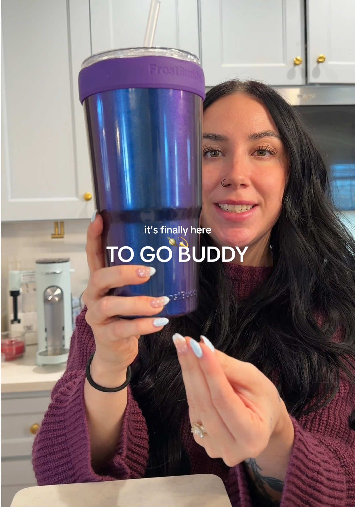 TikTok post by @sydneyyallisonn for FrostBuddy. Caption reads: [...] print of my dreams 🪐💜 @Frost Buddy....