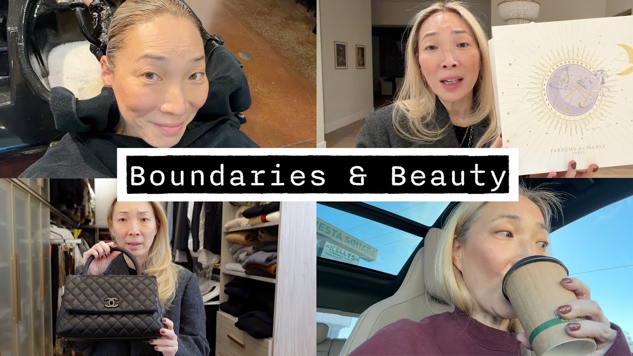 YouTube post by @TheMicheleWang for BK Beauty. Caption reads: Learning to Set Boundaries + a Little Glow-Up Day....