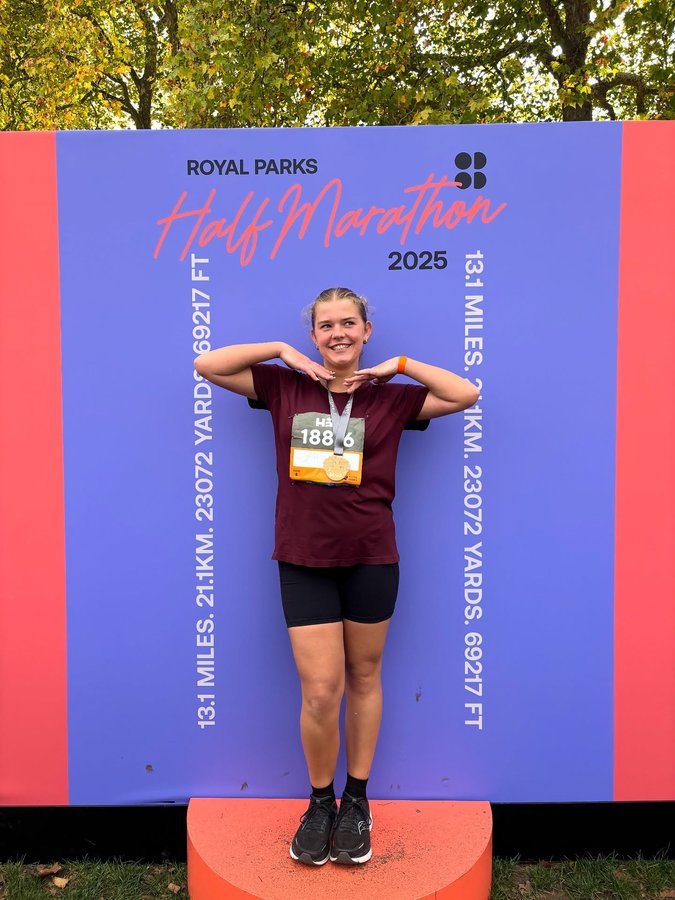 Instagram post by @elladaisey for Sweaty Betty. Caption reads: First half mara babyyyy ⭐️

I am so so proud of....