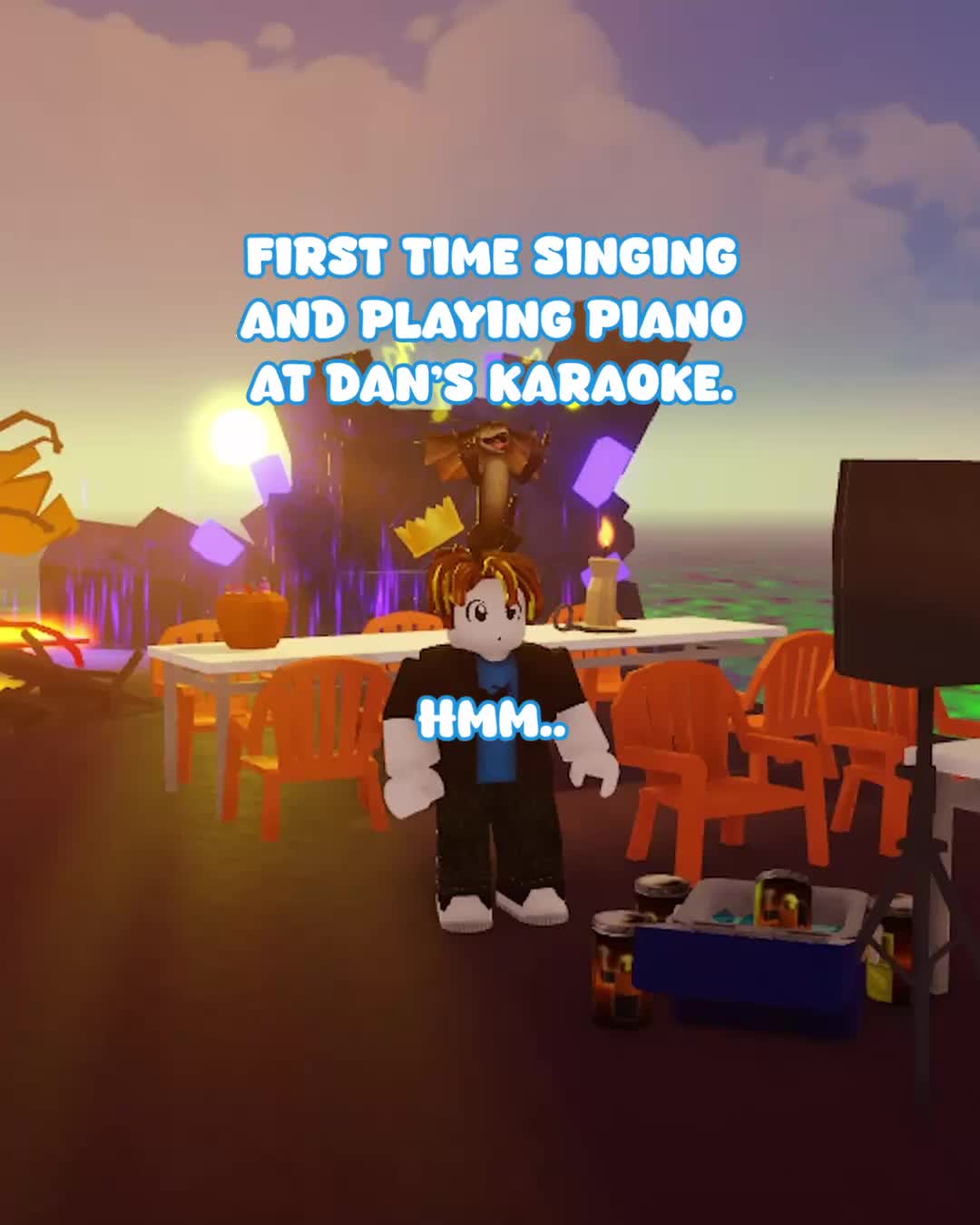 TikTok post by @pocketsinger for Days in DANA. Caption reads: Biar bisa ganti HP buat main Roblox, yuk main....