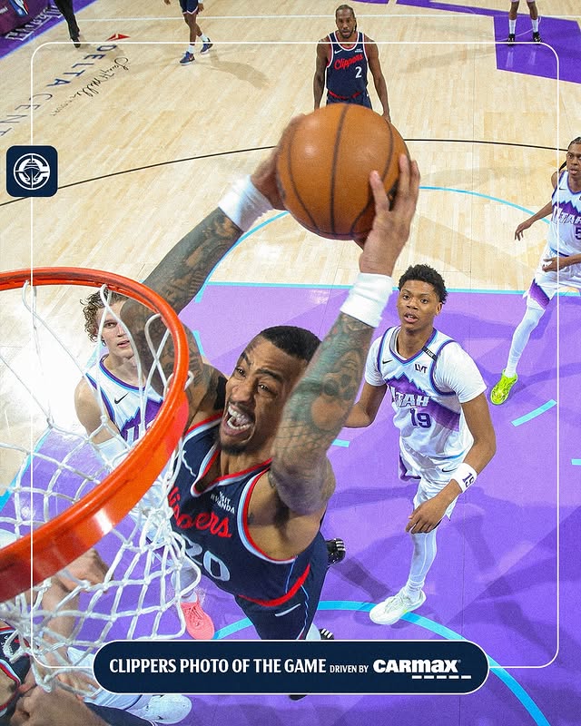 Instagram post by @laclippers for CarMax. Caption reads: [...] 🤯🏔️ 📸 Photo of the Game driven by @carmax.