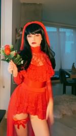 Instagram post by @abby.saltzman for Beetlejuice. Caption reads: Lydia Deetz 🪲🧃
@beetlejuicemovie 

#explore....