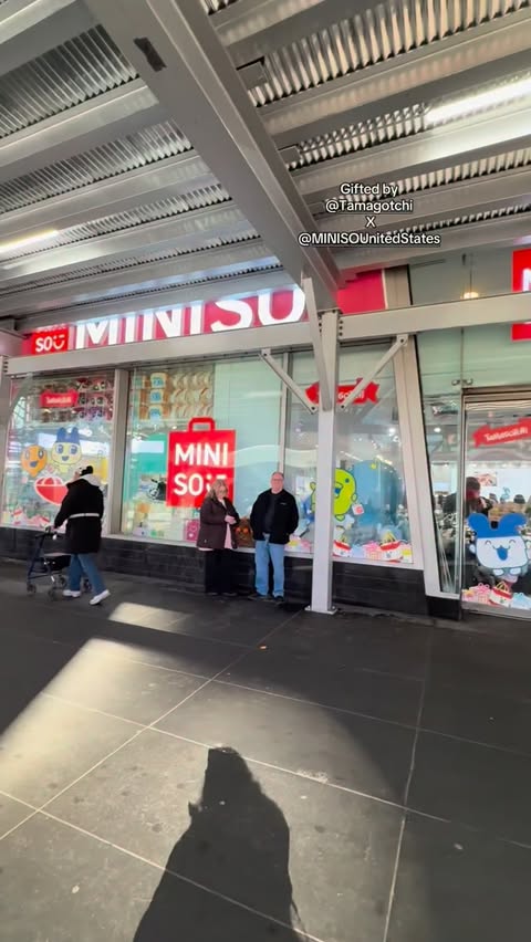 Instagram post by an influencer for MINISO USA. Caption reads: Gifted by @tamagotchi_us and @miniso.usa 🫶🏻 the....