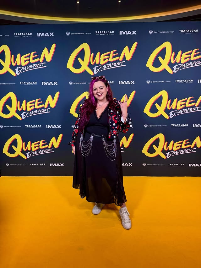 Instagram post by @luisachristie for IMAX. Caption reads: [...] at the UK premiere of QUEEN BUDAPEST at....