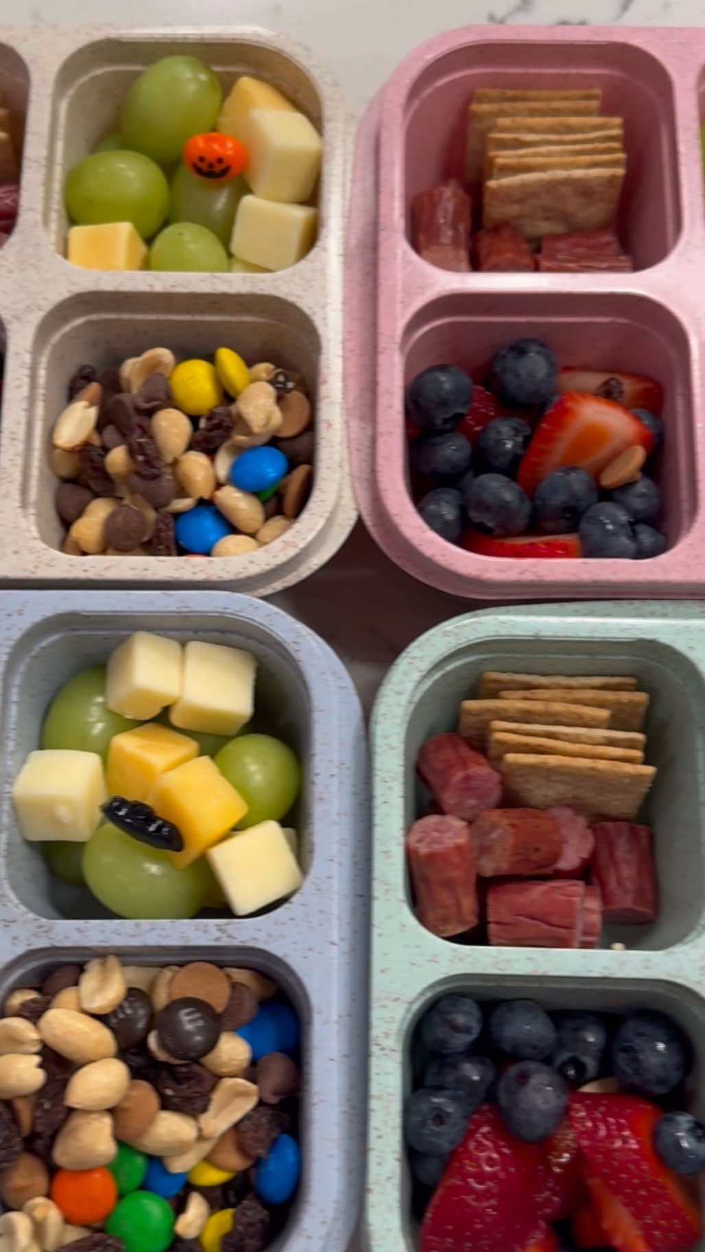 Instagram post by @kate_cleanhome for Chomps. Caption reads: [...] adult lunchables 🍓🧀🥨🍫 #chompspartner....