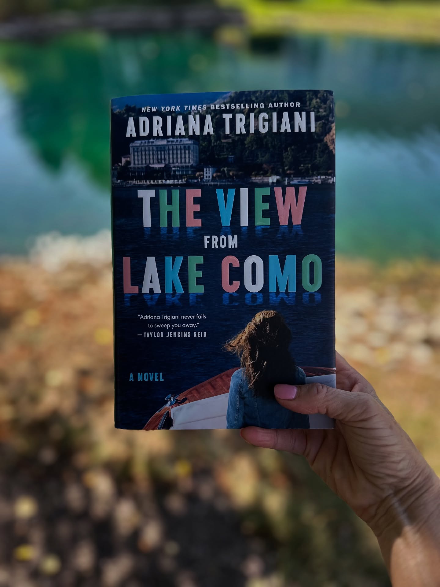 Instagram post by @shook_sbooks for Penguin Random House Audio. Caption reads: 𝙏𝙝𝙚 𝙑𝙞𝙚𝙬 𝙛𝙧𝙤𝙢 𝙇𝙖𝙠𝙚 𝘾𝙤𝙢𝙤 by....