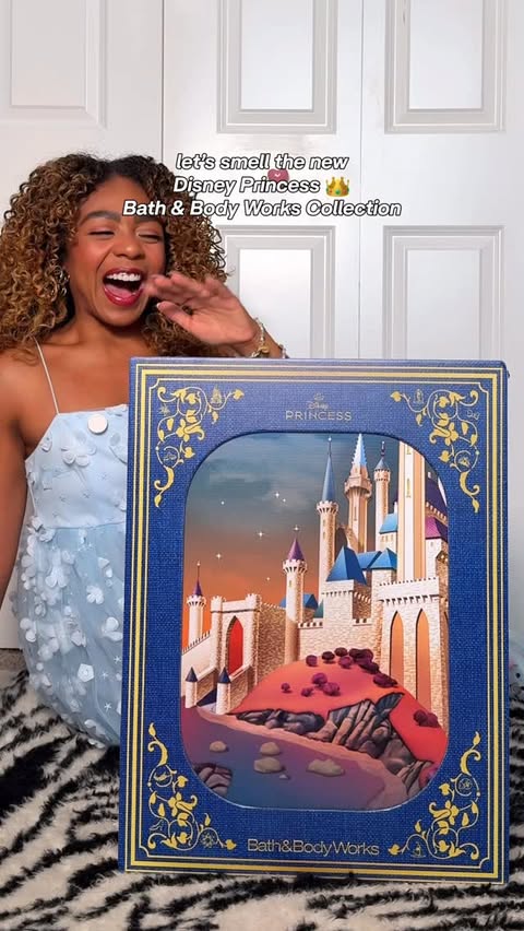 Instagram post by @melizzablack for Bath & Body Works. Caption reads: my first impressions of the NEW DISNEY PRINCESS x....