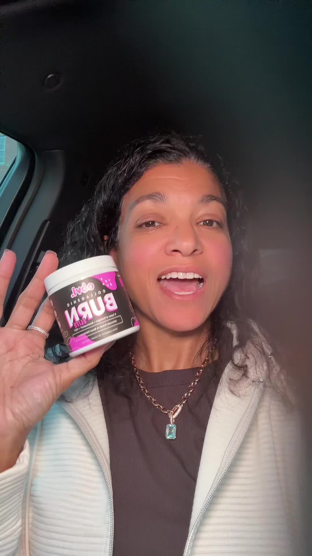 TikTok post by @royal_rebeleigh for Obvi. Caption reads: Obvi made to help your body burn. Take with [...].