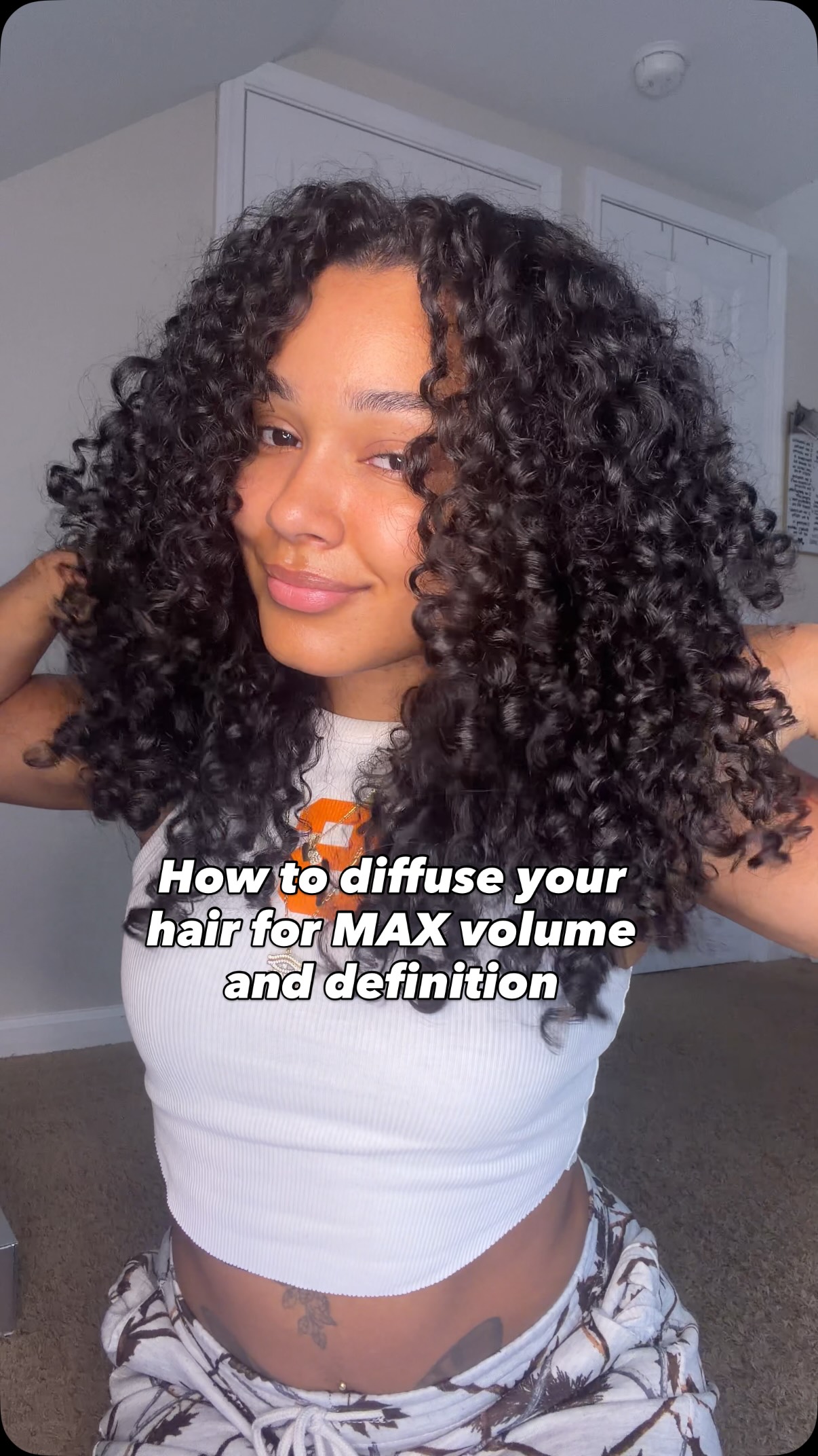 Instagram post by @thedopesttt for TYMO Beauty. Caption reads: My hair has been loving this diffuser by....