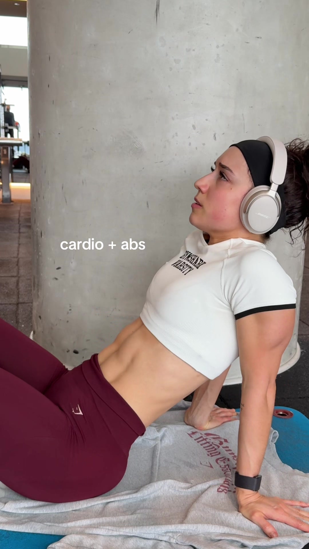 TikTok post by @dianaconforti for Gymshark. Caption reads: [...] details on instagram wearing the new....