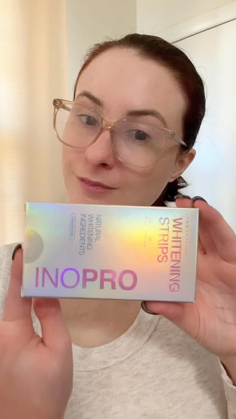 Instagram post by @autism.mom.mess for Inopro. Caption reads: I’m loving these @inopro.us whitening strips! They....