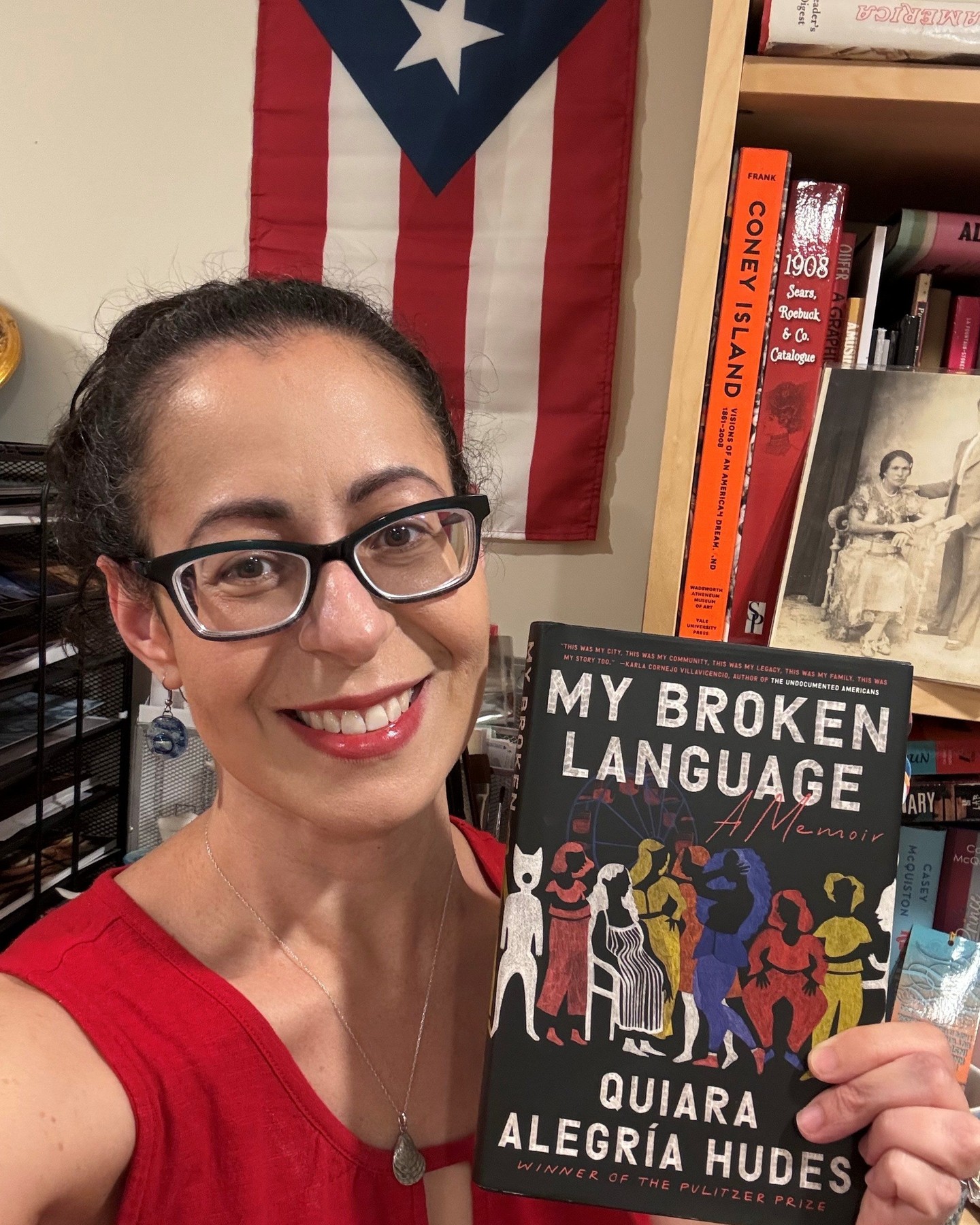 Instagram post by @barnesandnoble for Kensington Books. Caption reads: Reading MY BROKEN LANGUAGE by Quiara Alegría Hudes....
