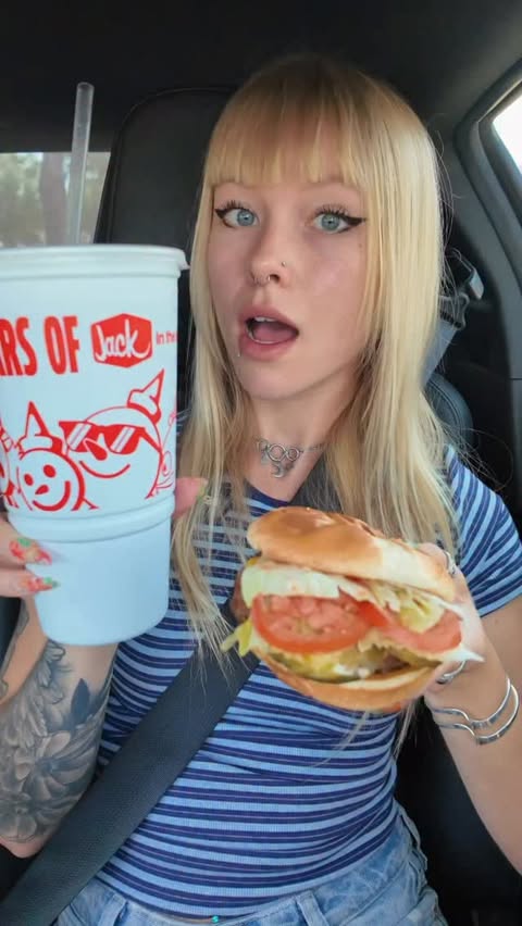 Instagram post by @jillyeatss for Jack in the Box. Caption reads: [...] 7+ strikeouts (home or away) in the Jack in....