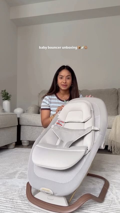 Instagram post by @allurebyhamsha for Maxi-Cosi. Caption reads: unboxing our new dove pro bouncer from....