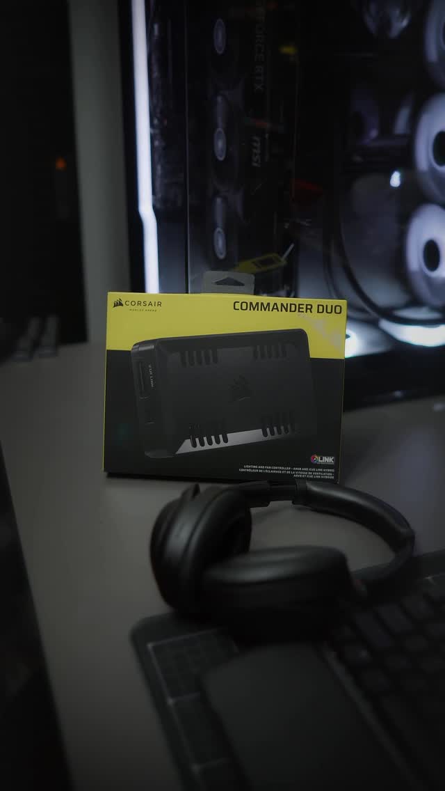 Instagram post by @avrgtech for CORSAIR. Caption reads: Your fans and RGB… finally working together.
The....