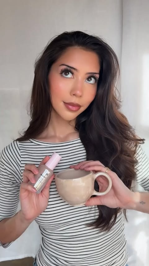 Instagram post by @sofiabym for Glossier. Caption reads: a mug inspired by the glow that @glossier....