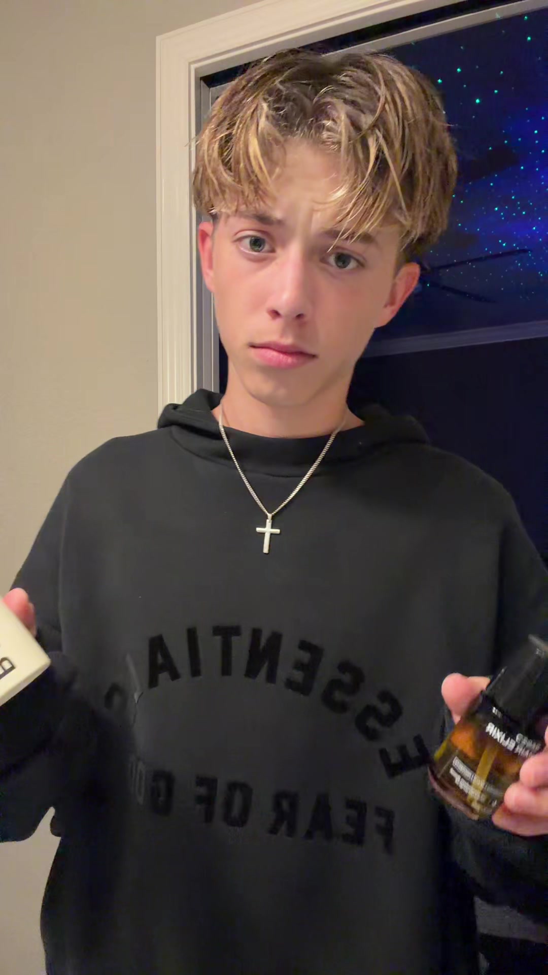 TikTok post by @ethans.secretspam for Based BodyWorks. Caption reads: TRYING A NEW HAIRSTYLE! @BASED .