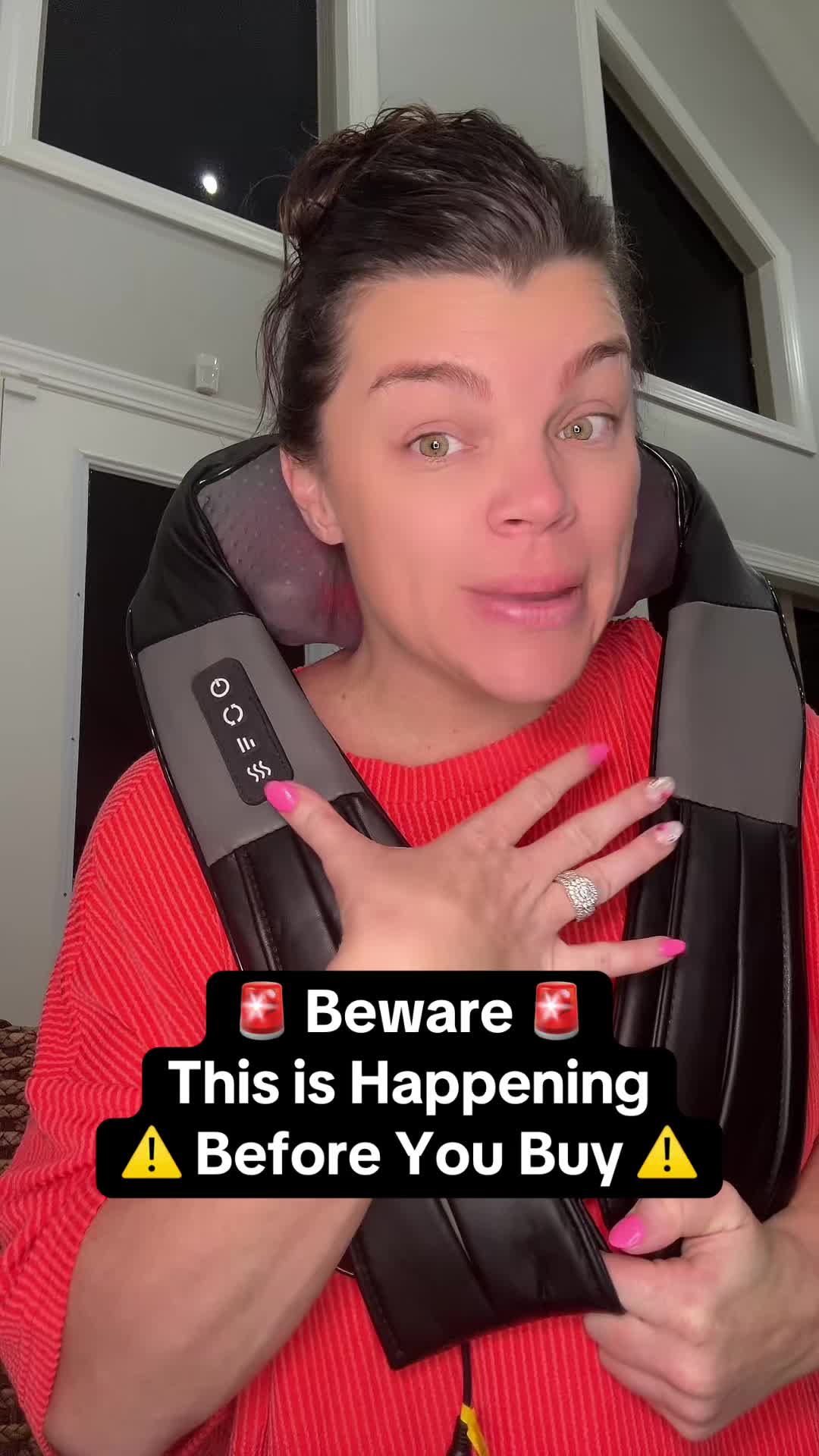 TikTok post by @officialhaileycunningham for Nekteck. Caption reads: [...] #neckmassage #tension #stress #relief....