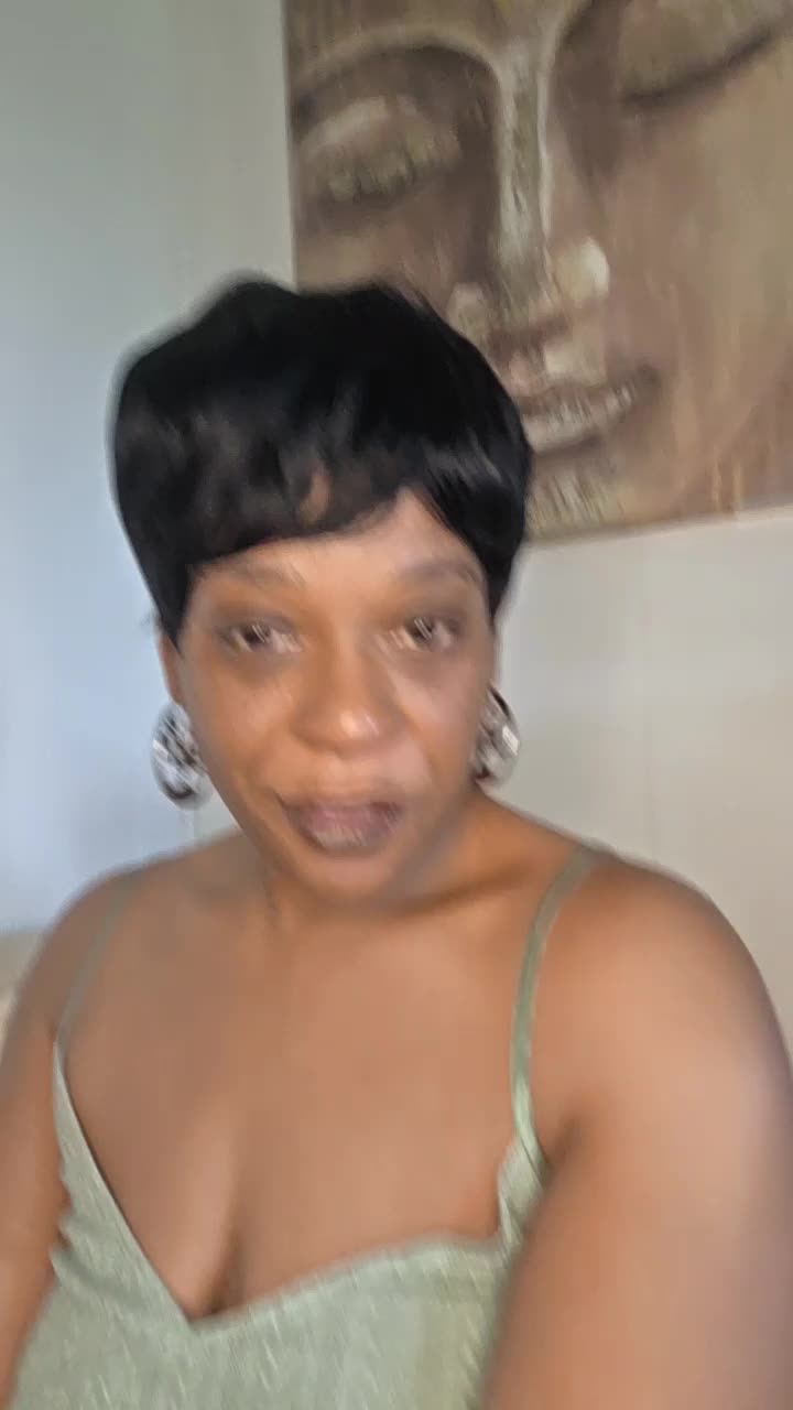 TikTok post by @africanoraclegoddess for Showreal Human Hair. Caption reads: #360wig #wigsforblackwomen #pixiecut @Showreal....