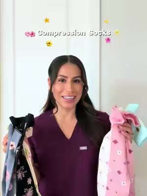 TikTok post by @nurse.lali for Tinylemon. Caption reads: The cutest compression socks from @Tinylemon....