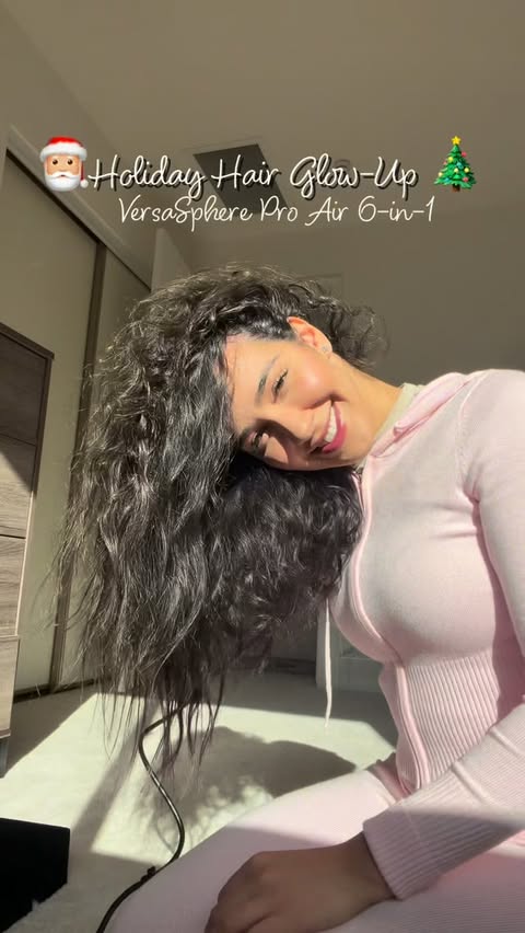 Instagram post by @tetuan4life for FHI Heat. Caption reads: Holiday hair glow -up using the VersaSphere pro....