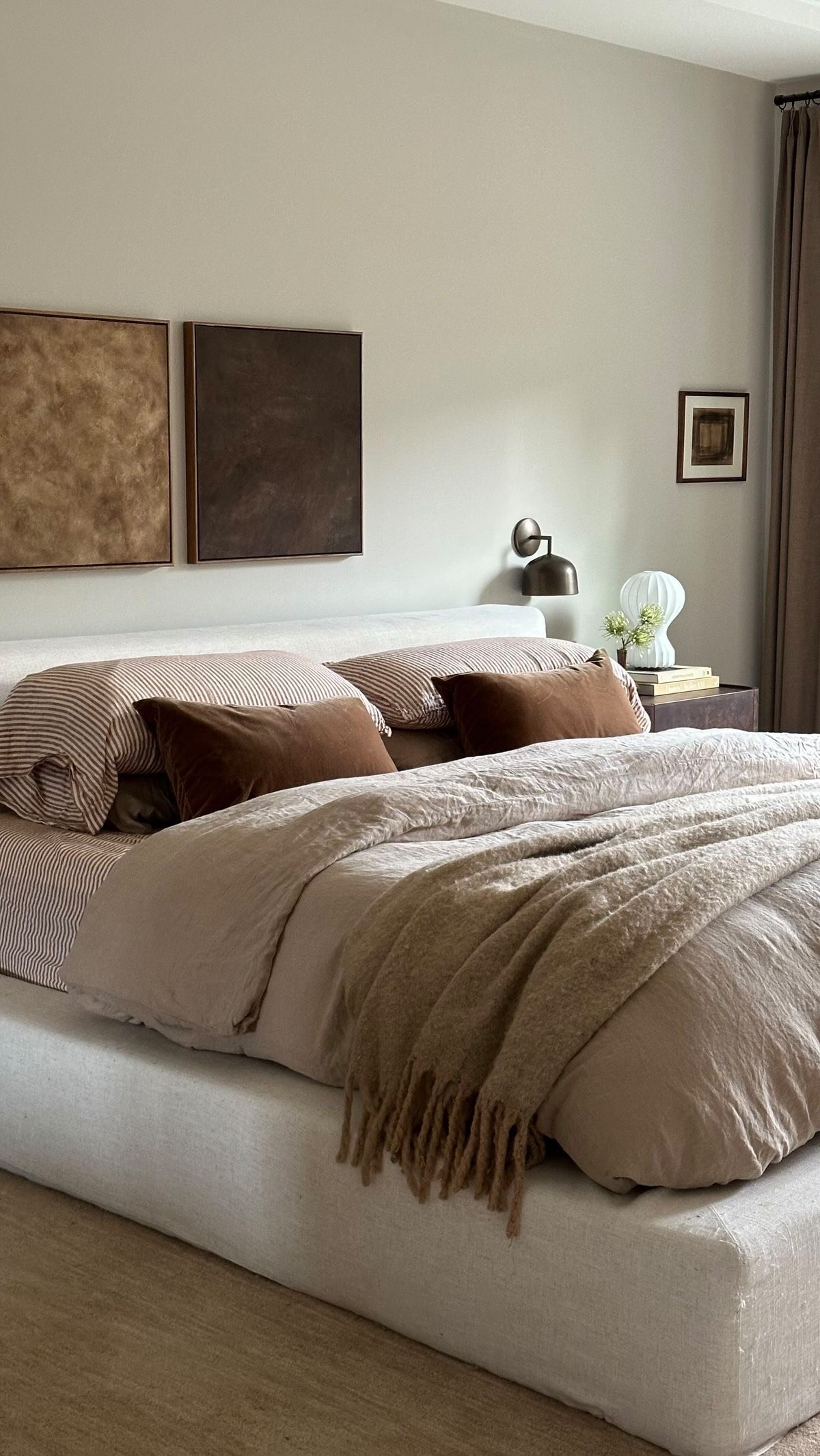 Instagram post by @ashlan.pruitt for Brooklinen. Caption reads: Best in bed with @brooklinen we may not be moved....