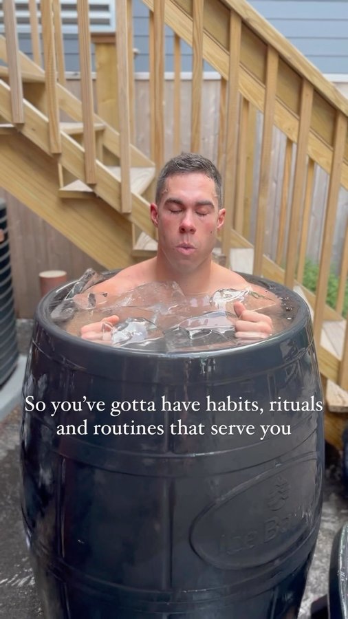 Instagram post by @cameronahouse for Ice Barrel. Caption reads: Habits, rituals and routines The @icebarrel allows....