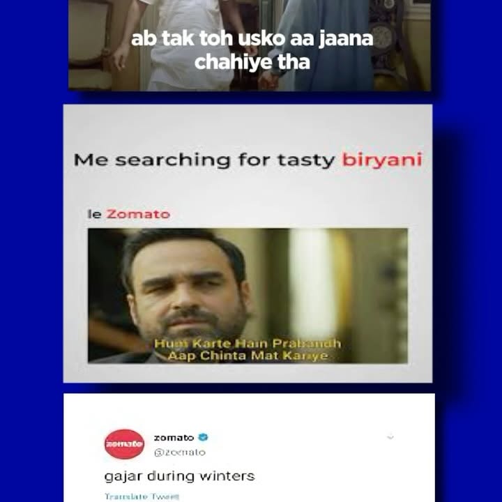 Instagram post by @business_w_rohit for Zomato. Caption reads: Zomato ne sirf biryani nahi, business ka ek naya....