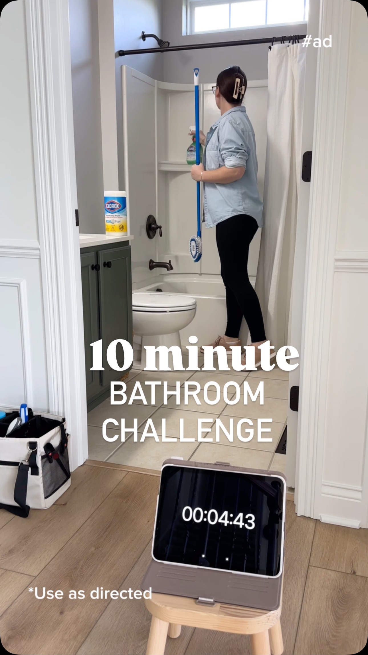 Instagram post by @carissacleansitall for Clorox. Caption reads: #ad My quick and easy guide on how to clean and....