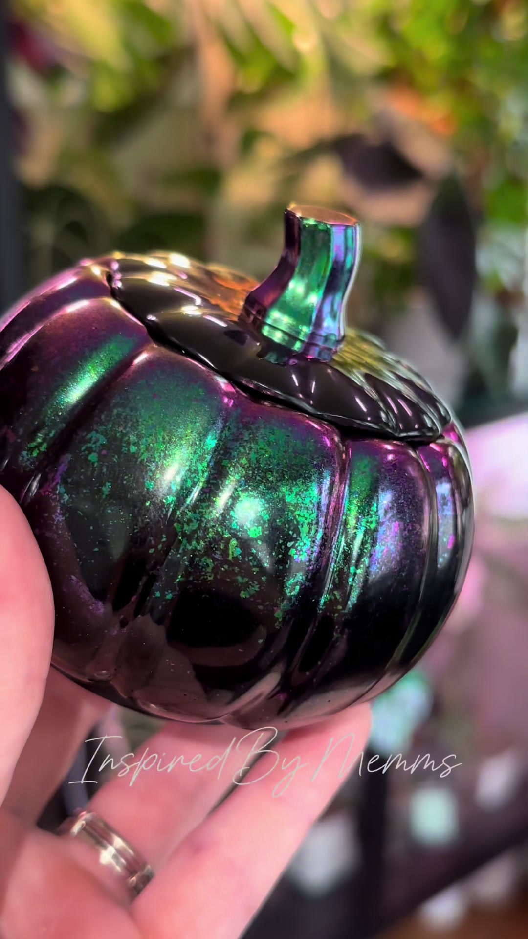 TikTok post by @inspiredbymemms for Eye Candy Pigments. Caption reads: [...] RESIN ! Black pigment paste by @Eye Candy....