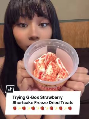 TikTok post by @amari.gold for G-Box Freeze Dried Candy. Caption reads: [...] #fyp #asmreating @G-Box Freeze Dried Candy.