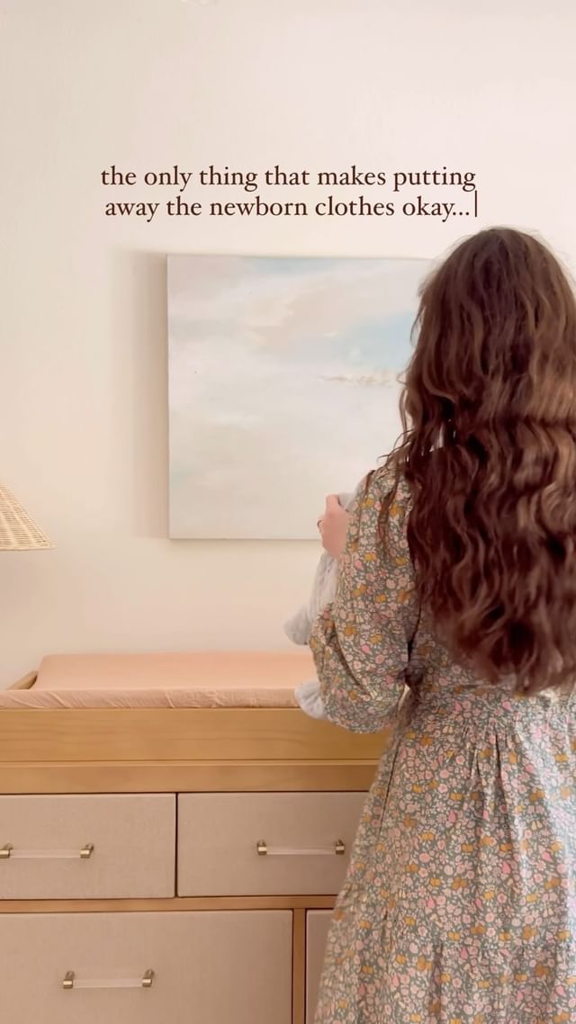 Instagram post by @chloealysse for Namesake Home. Caption reads: the only thing better than newborn clothes is....