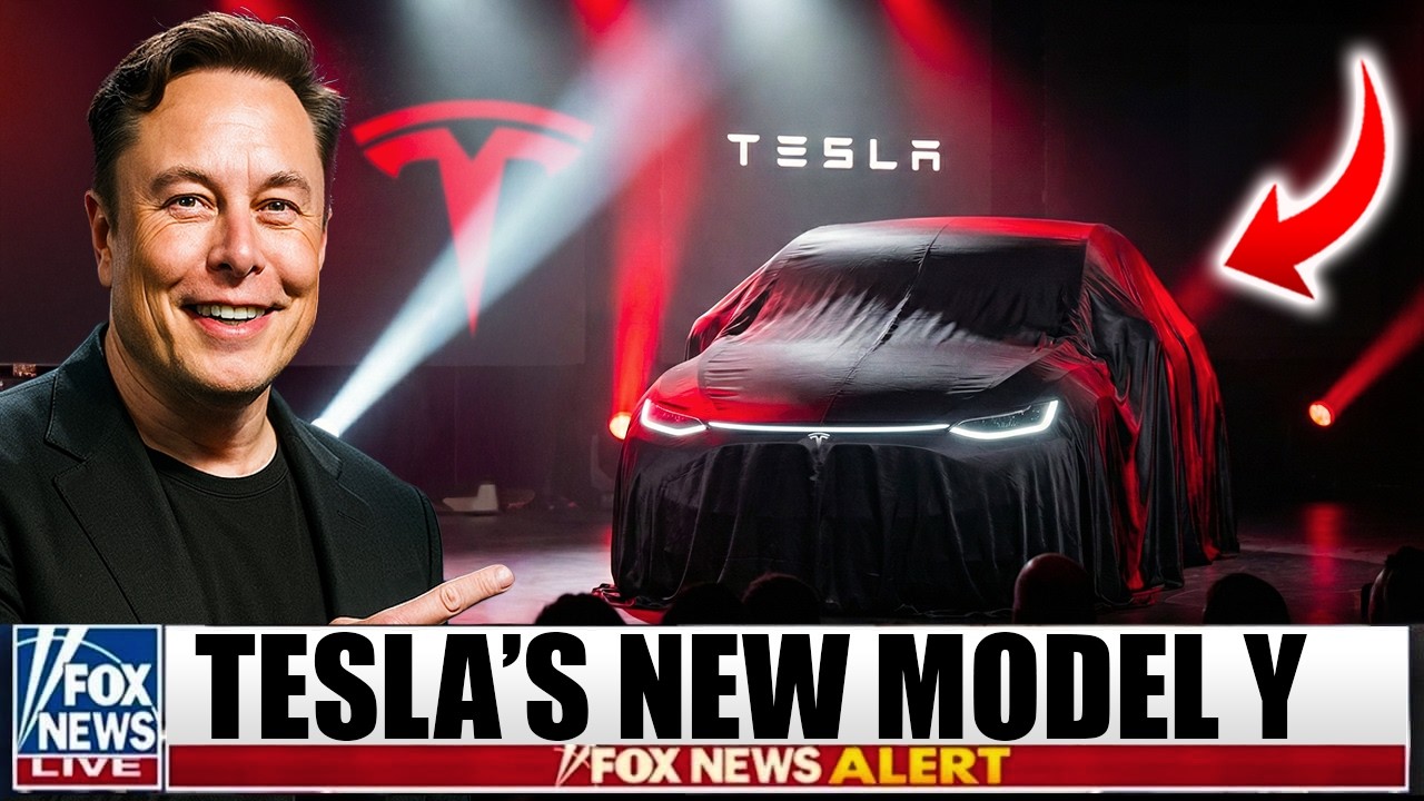 YouTube post by @RobertRosenfeld1 for MagBak. Caption reads: Tesla's NEW Model Y For 2026 | Surprise Launch!.