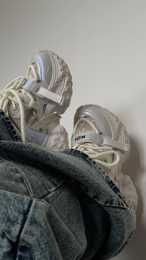 Instagram post by @leahalicehill for Koi Footwear. Caption reads: theyre so cutesy 🤍🤍🤍 @koifootwear....