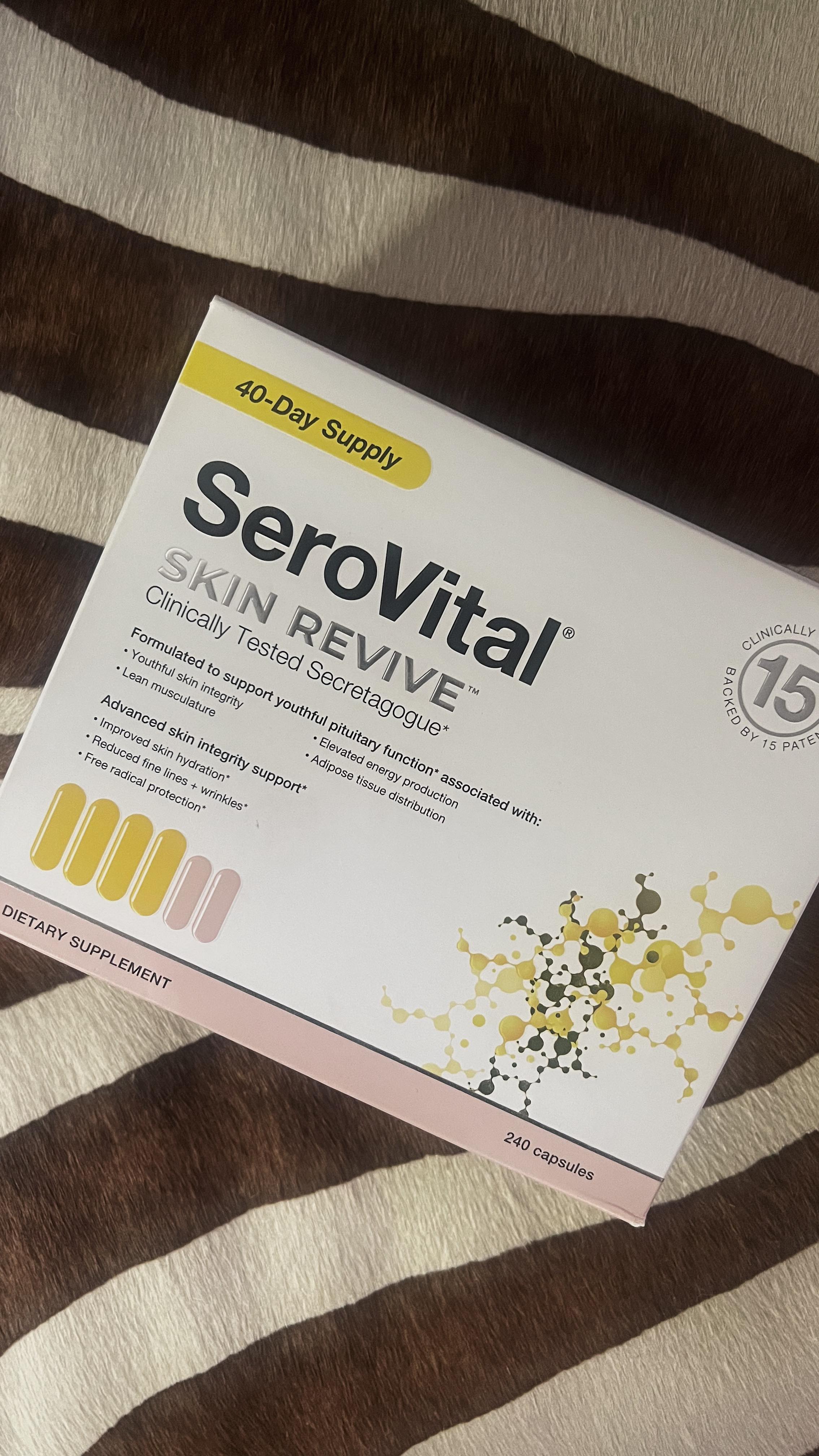 Instagram post by @jenknowsbestblog for serovital. Caption reads: @serovital Skin Revive is now available in store....