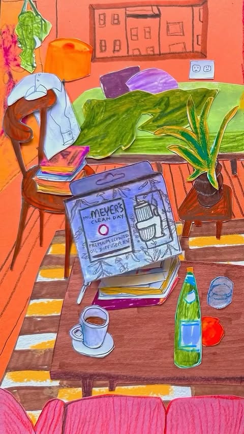 Instagram post by @anjisdoodles for Mrs. Meyer's Clean Day. Caption reads: [...] I clean CONSTANTLY. By bringing in....