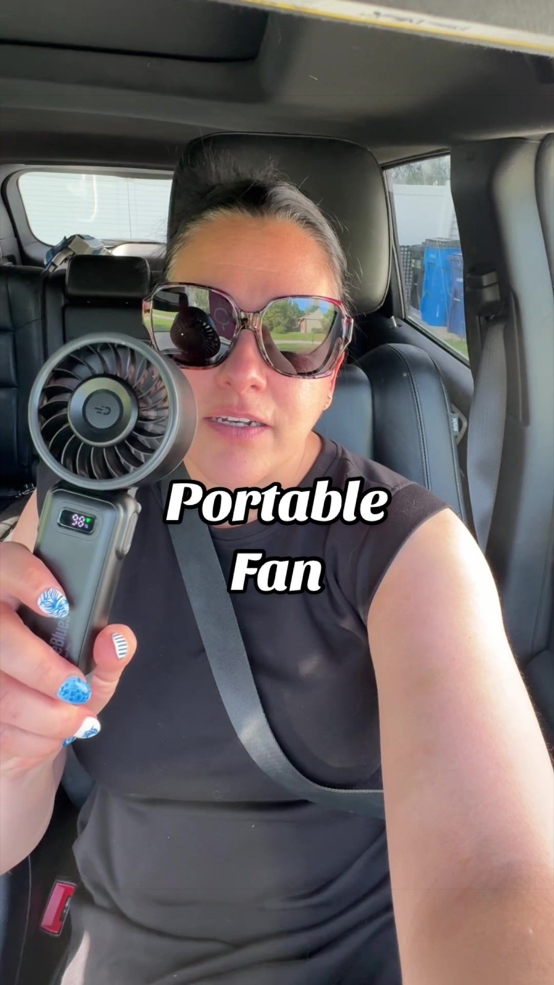 TikTok post by @simply.yours.katie for Ocoopa. Caption reads: [...] you need this fan in your bag ASAP 🥵✨....