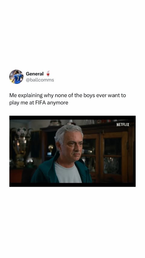 Instagram post by @twelfthmantweets for Netflix UK & Ireland. Caption reads: ad Please don’t call me arrogant, but I’m FIFA....