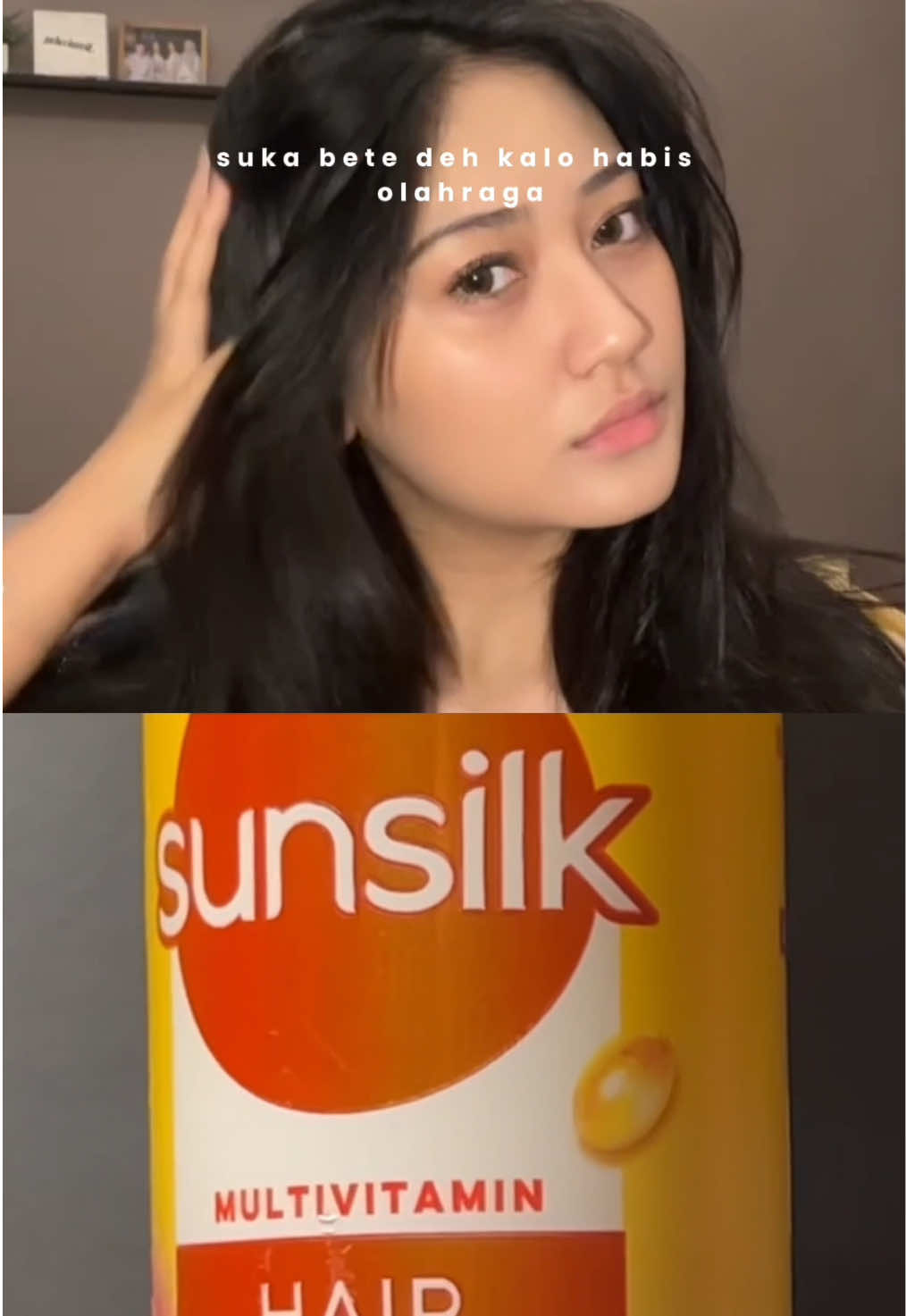 TikTok post by @rratuasha for Sunsilk. Caption reads: Soft, lasting fragrance with hair that stays silky....